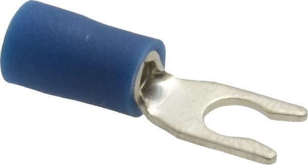 Ideal - #6 Stud, 16 to 14 AWG Compatible, Partially Insulated, Crimp Connection, Locking Fork Terminal - Exact Tool & Supply