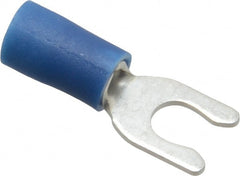 Ideal - #8 Stud, 16 to 14 AWG Compatible, Partially Insulated, Crimp Connection, Locking Fork Terminal - Exact Tool & Supply