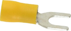 Ideal - #10 Stud, 12 to 10 AWG Compatible, Partially Insulated, Crimp Connection, Standard Fork Terminal - Exact Tool & Supply