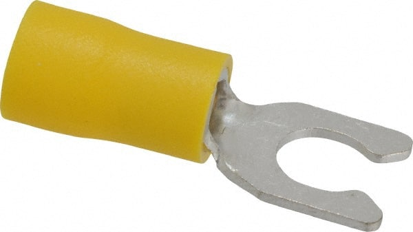 Ideal - #10 Stud, 12 to 10 AWG Compatible, Partially Insulated, Crimp Connection, Locking Fork Terminal - Exact Tool & Supply