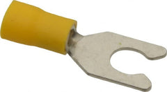 Ideal - 1/4" Stud, 12 to 10 AWG Compatible, Partially Insulated, Crimp Connection, Locking Fork Terminal - Exact Tool & Supply