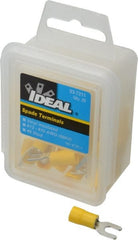 Ideal - #8 Stud, 12 to 10 AWG Compatible, Partially Insulated, Crimp Connection, Standard Fork Terminal - Exact Tool & Supply