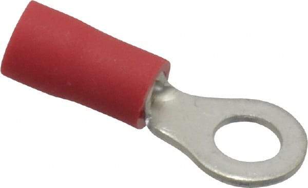 Ideal - 22-18 AWG Partially Insulated Crimp Connection Circular Ring Terminal - #8 Stud, 0.819" OAL x 0.394" Wide, Tin Plated Brass Contact - Exact Tool & Supply