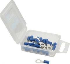 Ideal - 16-14 AWG Partially Insulated Crimp Connection Circular Ring Terminal - 1/4" Stud, 1.055" OAL x 0.394" Wide, Tin Plated Brass Contact - Exact Tool & Supply