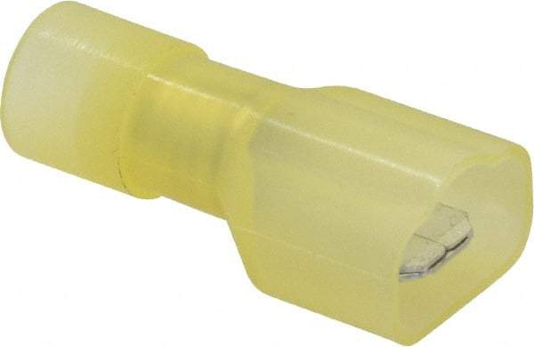 Ideal - 12 to 10 AWG, Nylon, Fully Insulated, Female Wire Disconnect - 1/4 Inch Wide Tab, Yellow, cUL Listed, RoHS Compliant, UL Listed - Exact Tool & Supply