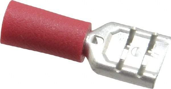 Ideal - 22 to 18 AWG, Vinyl, Fully Insulated, Female Wire Disconnect - 1/4 Inch Wide Tab, Red, cUL Listed, RoHS Compliant, UL Listed - Exact Tool & Supply