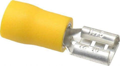 Ideal - 12 to 10 AWG, Vinyl, Fully Insulated, Female Wire Disconnect - 1/4 Inch Wide Tab, Yellow, cUL Listed, RoHS Compliant, UL Listed - Exact Tool & Supply