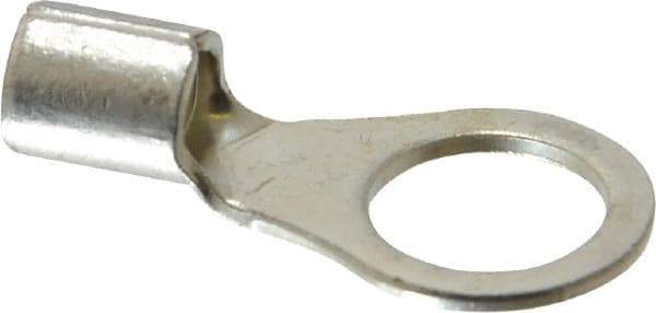 Ideal - 8 AWG Noninsulated Crimp Connection Circular Ring Terminal - 3/8" Stud, 1.161" OAL x 0.591" Wide, Tin Plated Brass Contact - Exact Tool & Supply