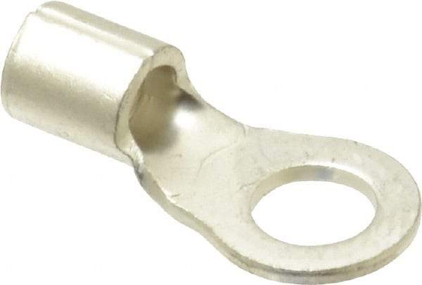 Ideal - 12-10 AWG Noninsulated Crimp Connection Circular Ring Terminal - #10 Stud, 0.772" OAL x 0.374" Wide, Tin Plated Brass Contact - Exact Tool & Supply