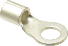Ideal - 12-10 AWG Noninsulated Crimp Connection Circular Ring Terminal - #10 Stud, 0.772" OAL x 0.374" Wide, Tin Plated Brass Contact - Exact Tool & Supply