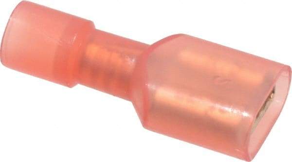 Ideal - 22 to 18 AWG, Vinyl, Fully Insulated, Female Wire Disconnect - 1/4 Inch Wide Tab, Red, cUL Listed, RoHS Compliant, UL Listed 774A - Exact Tool & Supply