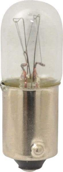 Eaton Cutler-Hammer - 2.4 Watt, 120 Volt, Incandescent Miniature & Specialty T3-1/4 Lamp - Bayonet Base, 2 to 4.999 Equivalent Range, Warm (1,000 to 3,000), Dimmable, 1-1/4" OAL - Exact Tool & Supply