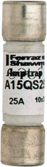 Ferraz Shawmut - 150 VAC/VDC, 25 Amp, Fast-Acting Semiconductor/High Speed Fuse - Clip Mount, 1-1/2" OAL, 100 at AC, 50 at DC kA Rating, 13/32" Diam - Exact Tool & Supply