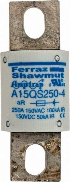 Ferraz Shawmut - 150 VAC/VDC, 250 Amp, Fast-Acting Semiconductor/High Speed Fuse - Bolt-on Mount, 2-21/32" OAL, 100 at AC, 50 at DC kA Rating, 1-1/8" Diam - Exact Tool & Supply