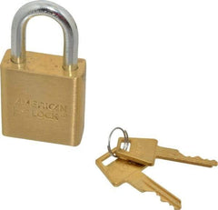 American Lock - 3/4" Shackle Clearance, Keyed Different Padlock - 5/16" Shackle Diam, Steel - Exact Tool & Supply