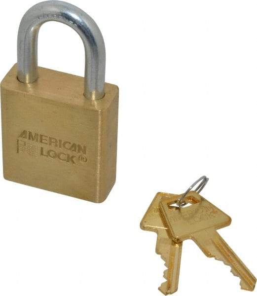 American Lock - 3/4" Shackle Clearance, Keyed Alike Padlock - 5/16" Shackle Diam, Steel - Exact Tool & Supply