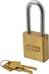 American Lock - 3/4" Shackle Clearance, Keyed Alike Padlock - 5/16" Shackle Diam, Steel - Exact Tool & Supply