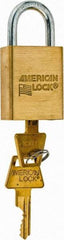 American Lock - 3/4" Shackle Clearance, Keyed Different Padlock - 1/4" Shackle Diam, Steel - Exact Tool & Supply