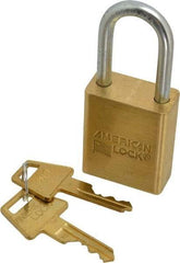 American Lock - 3/4" Shackle Clearance, Keyed Different Padlock - 1/4" Shackle Diam, Steel - Exact Tool & Supply
