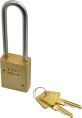 American Lock - 3/4" Shackle Clearance, Keyed Alike Padlock - 1/4" Shackle Diam, Steel - Exact Tool & Supply