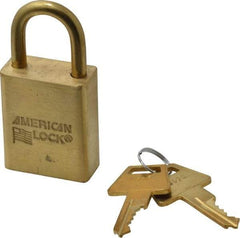 American Lock - 3/4" Shackle Clearance, Keyed Different Padlock - 1/4" Shackle Diam, Steel - Exact Tool & Supply