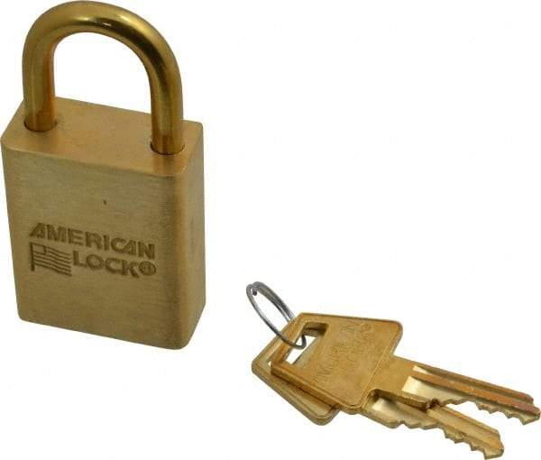American Lock - 3/4" Shackle Clearance, Keyed Alike Padlock - 1/4" Shackle Diam, Steel - Exact Tool & Supply
