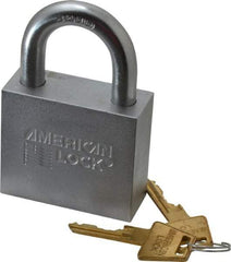 American Lock - 1-1/4" Shackle Clearance, Keyed Different Wide Clearance Padlock - 7/16" Shackle Diam, Steel - Exact Tool & Supply