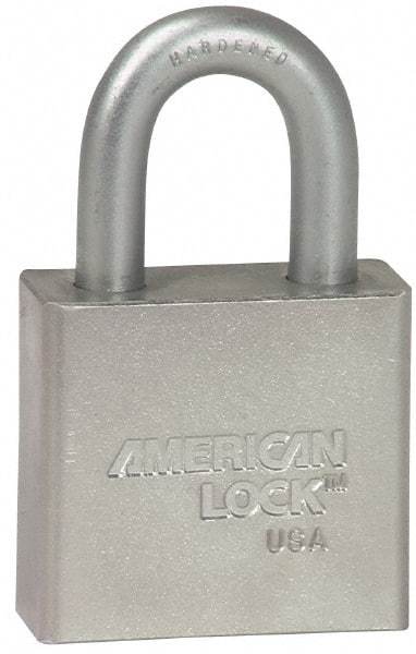 American Lock - 3/4" Shackle Clearance, Keyed Alike Tubular Padlock - 3/8" Shackle Diam, Steel - Exact Tool & Supply