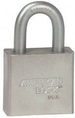 American Lock - 3/4" Shackle Clearance, Keyed Alike Tubular Padlock - 3/8" Shackle Diam, Steel - Exact Tool & Supply