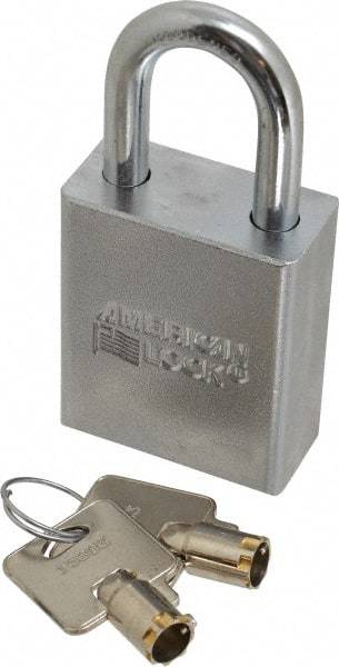 American Lock - 3/4" Shackle Clearance, Keyed Alike Tubular Padlock - 5/16" Shackle Diam, Steel - Exact Tool & Supply