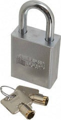 American Lock - 3/4" Shackle Clearance, Keyed Alike Tubular Padlock - 5/16" Shackle Diam, Steel - Exact Tool & Supply