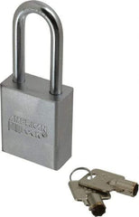 American Lock - 3/4" Shackle Clearance, Keyed Different Tubular Padlock - 5/16" Shackle Diam, Steel - Exact Tool & Supply