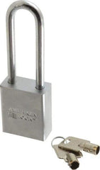 American Lock - 3/4" Shackle Clearance, Keyed Alike Tubular Padlock - 5/16" Shackle Diam, Steel - Exact Tool & Supply