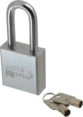 American Lock - 3/4" Shackle Clearance, Keyed Alike Tubular Padlock - 3/8" Shackle Diam, Steel - Exact Tool & Supply