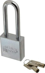 American Lock - 3/4" Shackle Clearance, Keyed Alike Tubular Padlock - 3/8" Shackle Diam, Steel - Exact Tool & Supply