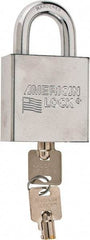 American Lock - 3/4" Shackle Clearance, Keyed Alike Tubular Padlock - 7/16" Shackle Diam, Steel - Exact Tool & Supply