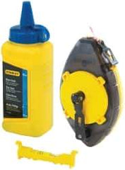 Stanley - 100' Long Chalk Reel, Chalk, Line Level - Blue, Includes Chalk Reel, (1) Bottle Stanley Blue Chalk - 8 oz, (1) Line Level - Exact Tool & Supply