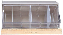 Quantum Storage - 11-7/8" Wide x 5-15/16" High x 5-1/4" Deep, Small Parts Tip Out Stacking Bin Organizer - Polystyrene Frame, 1 Compartments, 11" Wide x 5-1/4" High Bin - Exact Tool & Supply