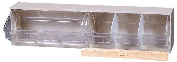 Quantum Storage - 23-5/8" Wide x 5-15/16" High x 5-1/4" Deep, Small Parts Tip Out Stacking Bin Organizer - Polystyrene Frame, 2 Compartments, 11" Wide x 5-1/4" High Bin - Exact Tool & Supply