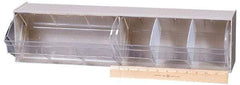 Quantum Storage - 23-5/8" Wide x 5-15/16" High x 5-1/4" Deep, Small Parts Tip Out Stacking Bin Organizer - Polystyrene Frame, 2 Compartments, 11" Wide x 5-1/4" High Bin - Exact Tool & Supply