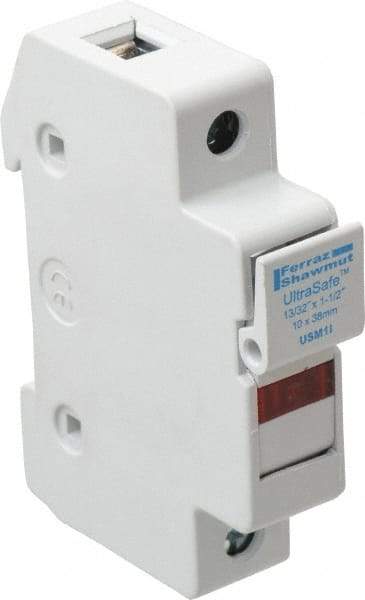 Ferraz Shawmut - 1 Pole, 1000 VDC and 800 VAC, 30 Amp, DIN Rail Mount Fuse Holder - Compatible with CC Class, 1-1/2 Inch Long x 0.69 Inch Wide and 13/32 Inch Diameter Fuse - Exact Tool & Supply