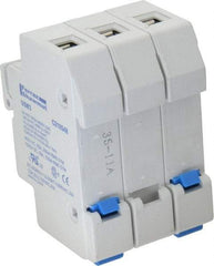 Ferraz Shawmut - 3 Pole, 1000 VDC and 800 VAC, 30 Amp, DIN Rail Mount Fuse Holder - Compatible with CC Class, 1-1/2 Inch Long x 2.07 Inch Wide and 13/32 Inch Diameter Fuse - Exact Tool & Supply
