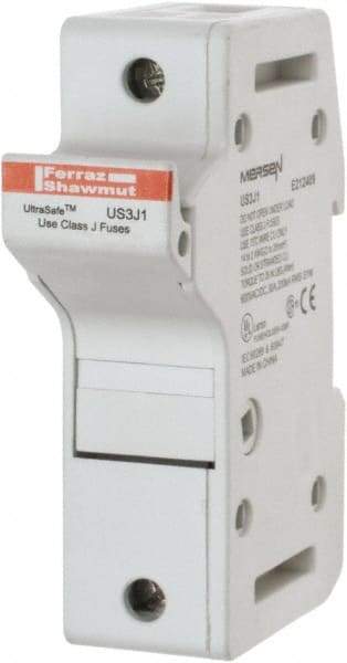 Ferraz Shawmut - 1 Pole, 600 VAC/VDC, 30 Amp, DIN Rail Mount Fuse Holder - Compatible with J Class, 58mm Long x 1.28 Inch Wide and 22mm Diameter Fuse - Exact Tool & Supply