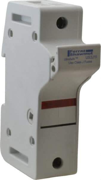 Ferraz Shawmut - 1 Pole, 600 VAC/VDC, 30 Amp, DIN Rail Mount Fuse Holder - Compatible with J Class, 58mm Long x 1.28 Inch Wide and 22mm Diameter Fuse - Exact Tool & Supply