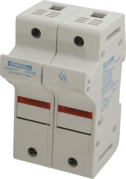 Ferraz Shawmut - 2 Pole, 600 VAC/VDC, 30 Amp, DIN Rail Mount Fuse Holder - Compatible with J Class, 58mm Long x 2.56 Inch Wide and 22mm Diameter Fuse - Exact Tool & Supply