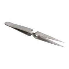 Value Collection - 4-3/4" OAL N1 Reverse Action Tweezers - Fine Point - Exact Tool & Supply