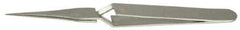 Value Collection - 4-3/4" OAL N2 Reverse Action Tweezers - Flat & Narrow - Exact Tool & Supply