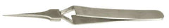 Value Collection - 4-11/32" OAL N4 Reverse Action Tweezers - Long Fine Point - Exact Tool & Supply