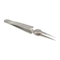 Value Collection - 4-11/32" OAL N4 Reverse Action Tweezers - Long Fine Point - Exact Tool & Supply