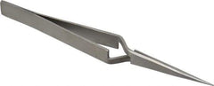 Value Collection - 4-7/8" OAL NAA Reverse Action Tweezers - Long & Strong Point - Exact Tool & Supply